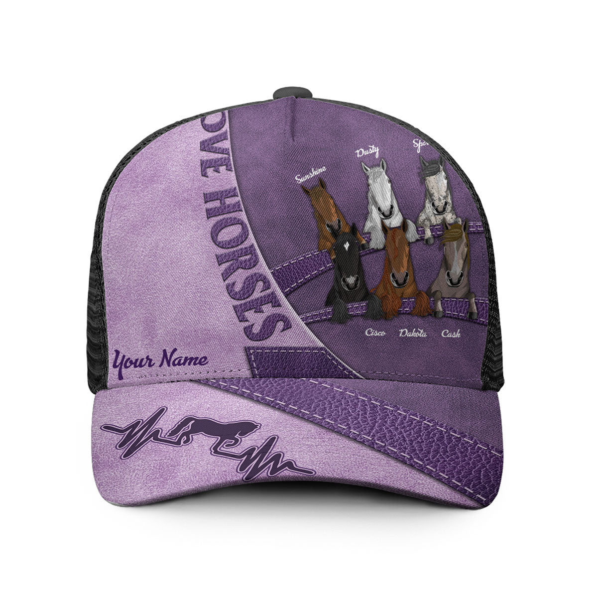 Casquette de camionneur personnalisée « Amoureux des chevaux »