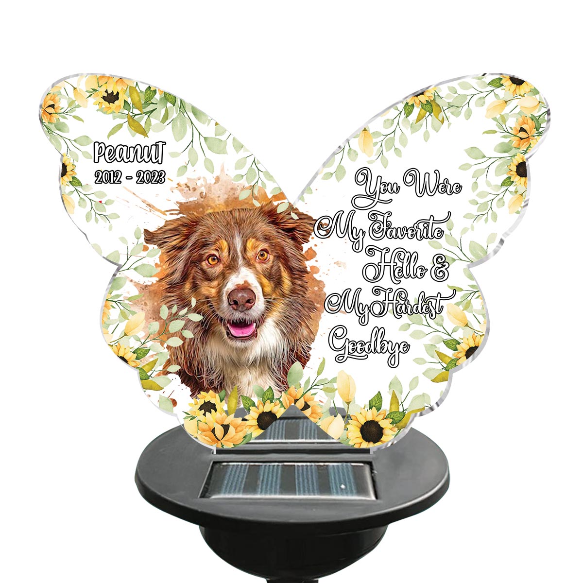 Si l'amour avait pu te sauver - Lampe solaire personnalisée pour jardin pour chien