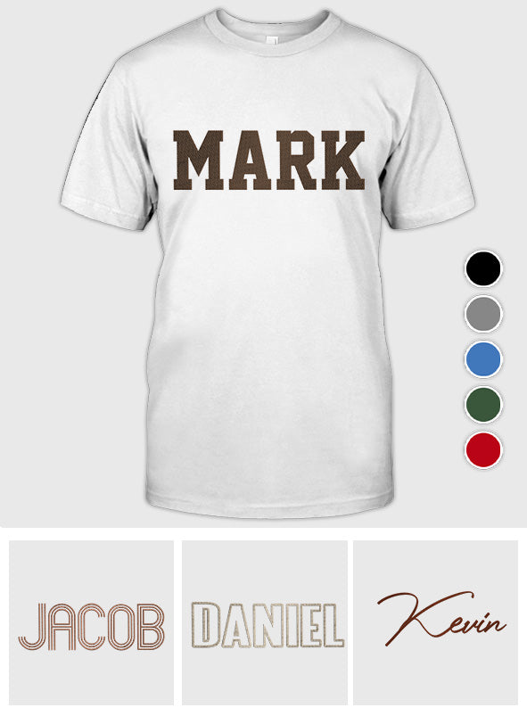 Custom Name - Personalized Uncle Embroidered T-shirt