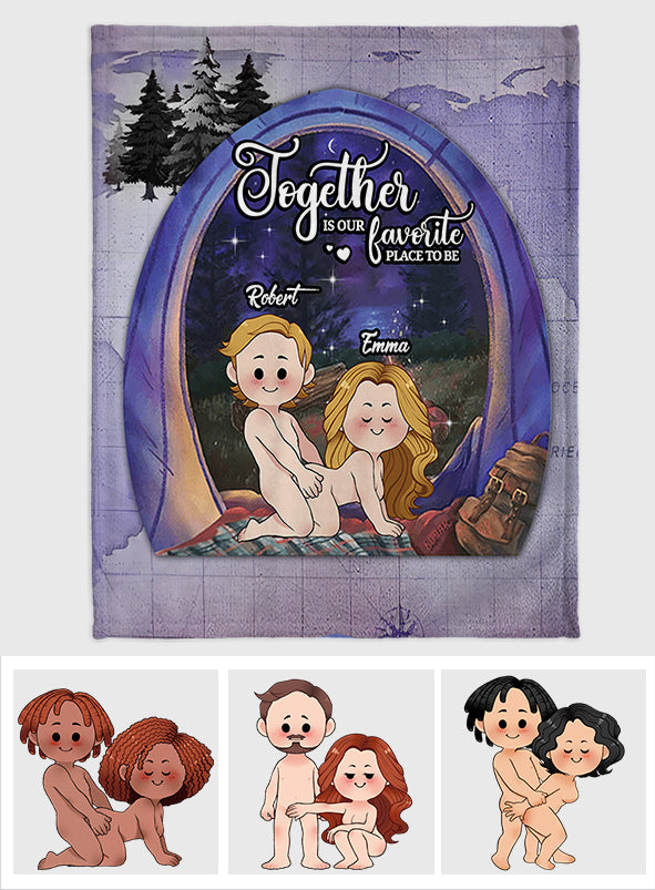 Être ensemble, c'est notre endroit préféré - Couverture de camping personnalisée