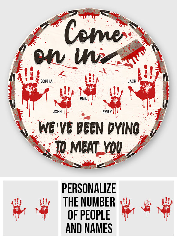 Come On In - Personalized Family Round Wood Sign