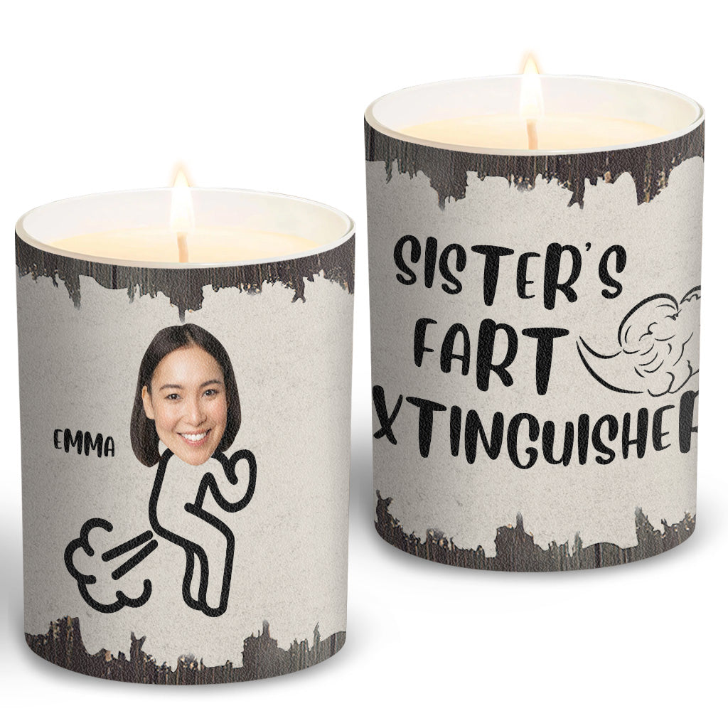 Extincteur de pets - Cadeau pour papa, grand-mère, grand-père, maman, oncle, tante, fils, fille, frère, sœur, petite-fille, petit-fils, mari, femme, petit ami, petite amie, ami - Bougie personnalisée avec couvercle en bois