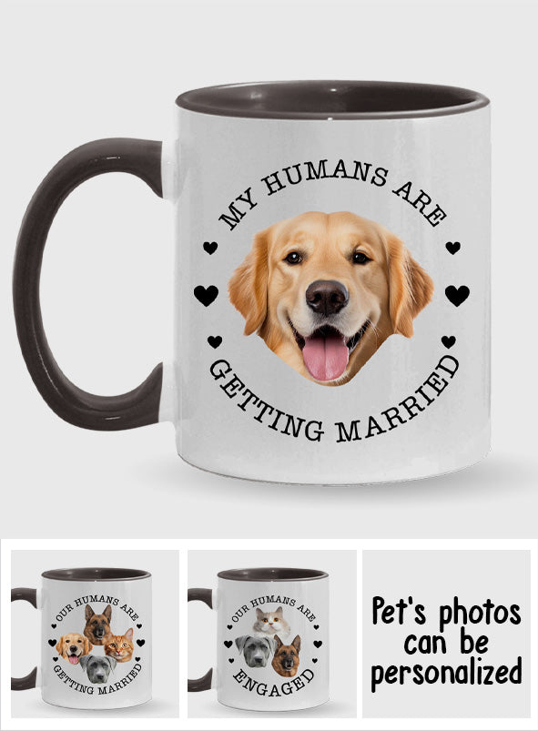 Mes humains se marient (chien/chat) - Mug personnalisé - Cadeau de mariage pour amoureux des chiens et des chats
