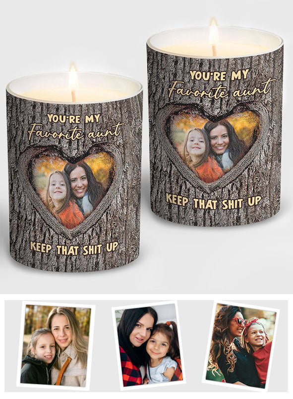 You're My Favorite Aunt - Gift for Aunt - Personalized Candle With Wooden Lid