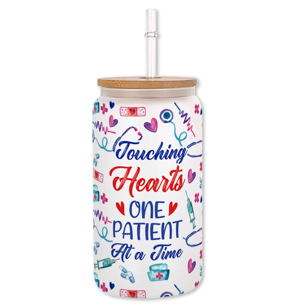 Touching Hearts - Personalized Nurse Can Glass