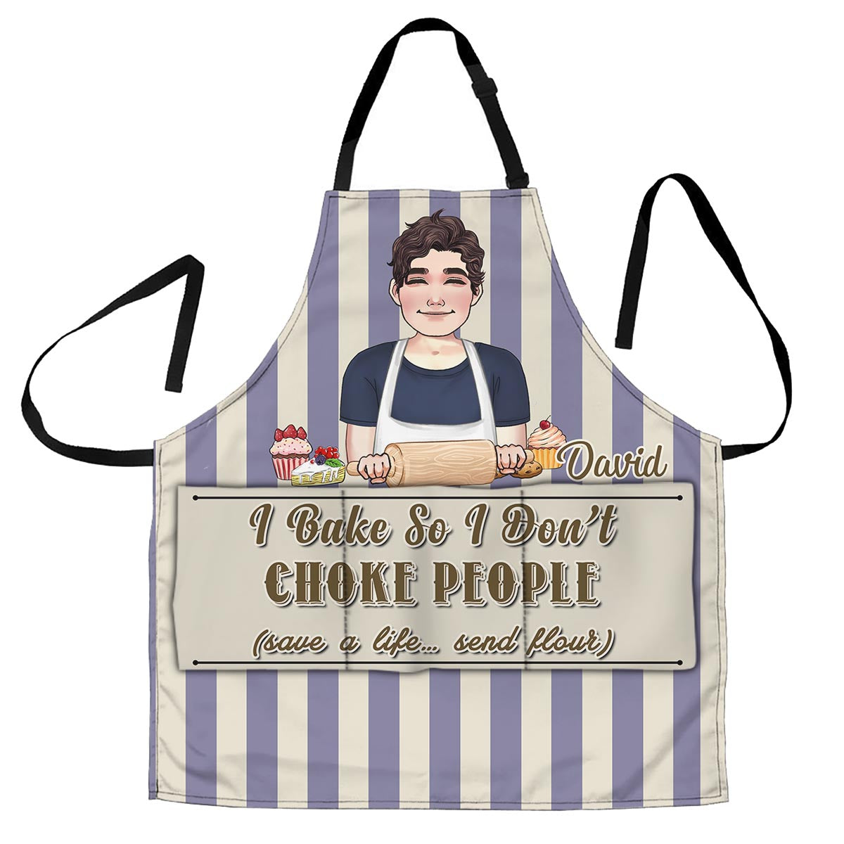 Je fais des gâteaux pour ne pas étouffer les gens - Cadeau de pâtisserie pour maman, papa, fille, fils, petite amie, petit ami, épouse, mari, sœur, frère, ami - Tablier personnalisé