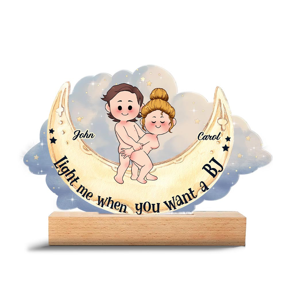 Allume-moi quand tu veux une fellation - Plaque lumineuse personnalisée en forme de couple