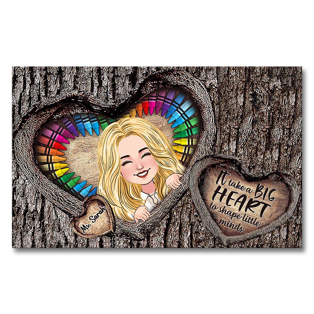 Il faut avoir un grand cœur - Toile et affiche personnalisées pour enseignants