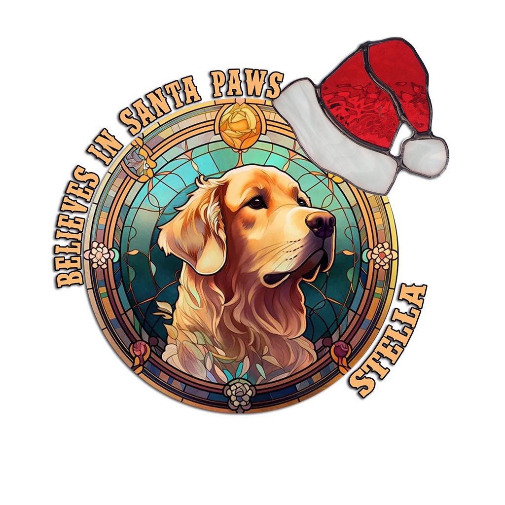 Believes In Santa Paws - Personalized Dog Decal Die Cut