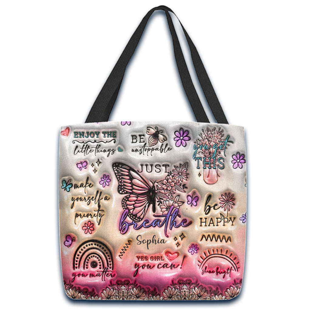 Sac fourre-tout papillon à affirmations positives - Sac fourre-tout papillon personnalisé