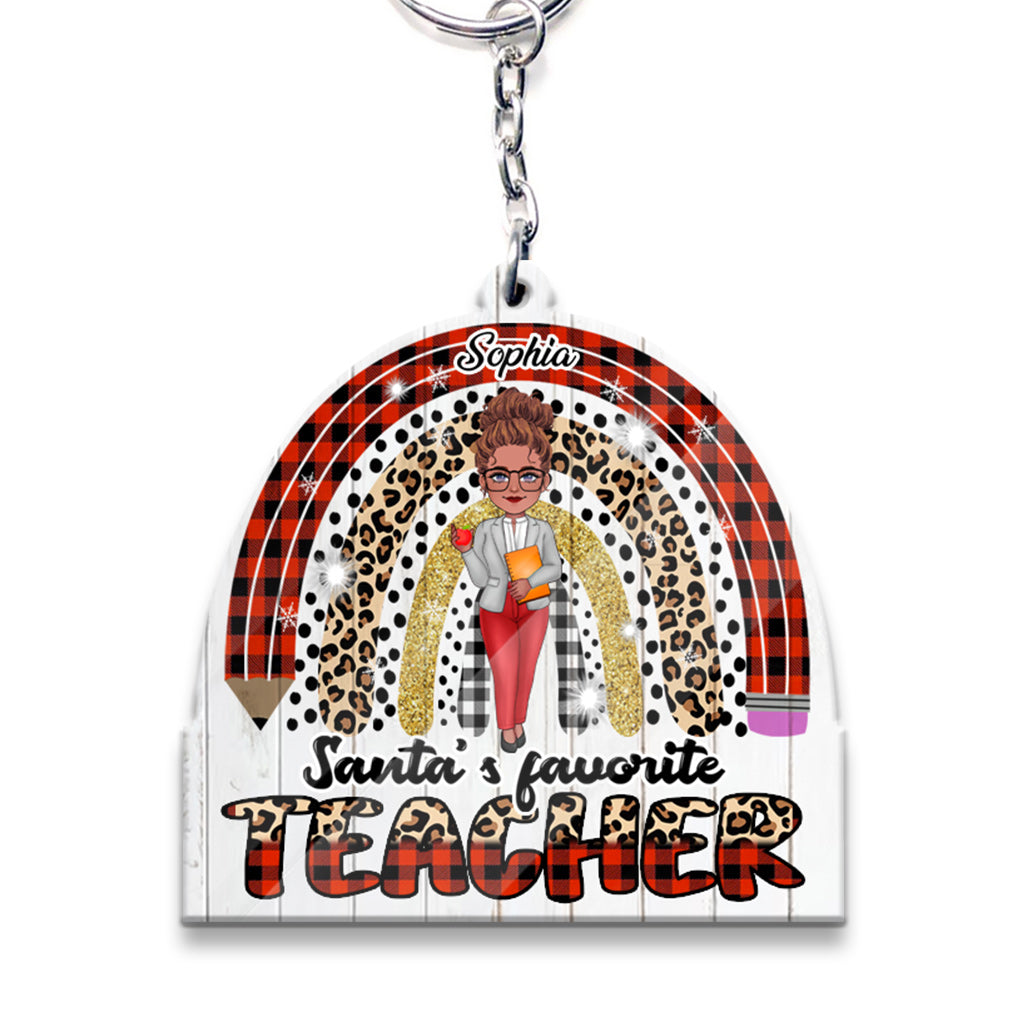 Santa's Favorite Teacher - Personalized Teacher Keychain
