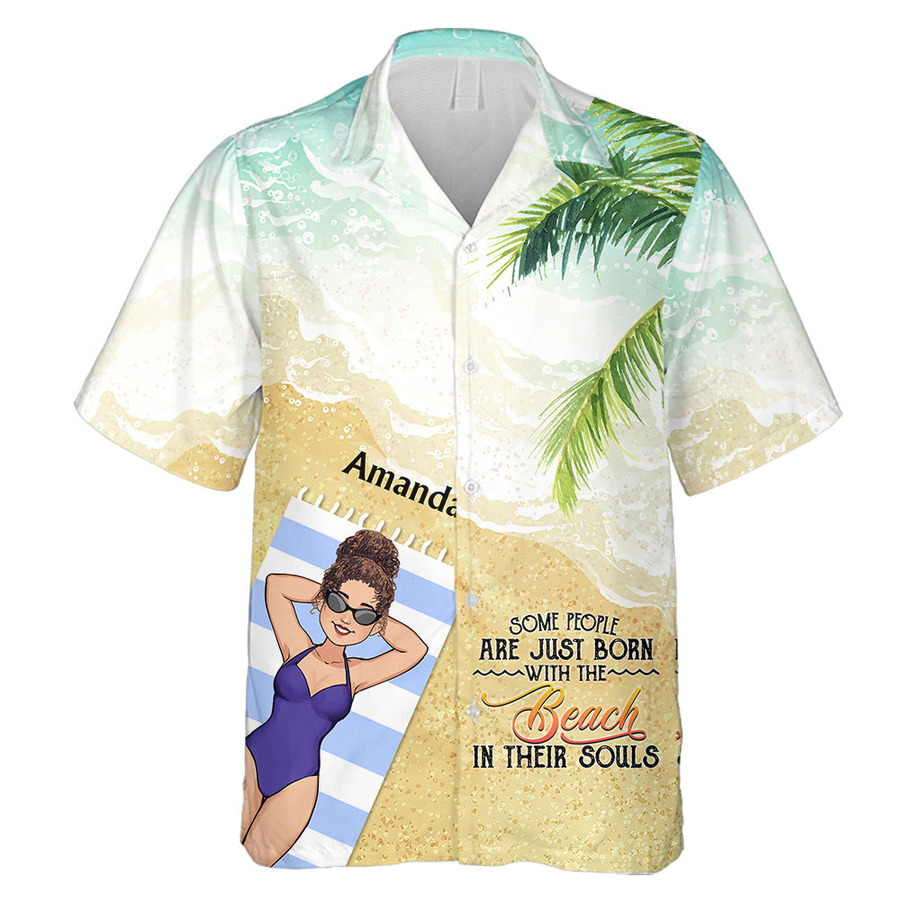 La plage m'appelle et je dois y aller - Cadeau pour amoureux de la mer (ami, sœur, petite amie, épouse, maman, frère, papa, mari, petit ami) - Chemise hawaïenne personnalisée