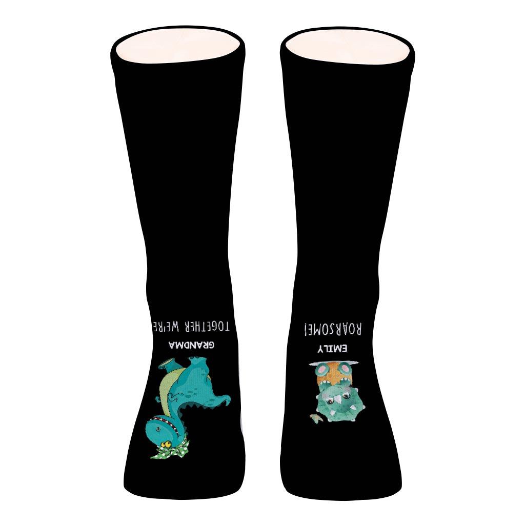 Ensemble, on rugit ! - Cadeau pour papa, grand-mère, grand-père, maman, oncle, tante, frère, sœur, fils, fille, petite-fille, petit-fils, jeunes mamans, jeunes papas - Chaussettes personnalisées