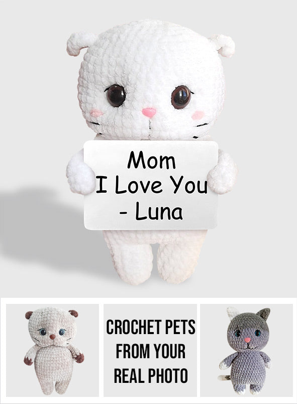 Animaux de compagnie au crochet d'après photo - Cadeau pour les amoureux des chats et des chiens - Figurine personnalisée tricotée à la main