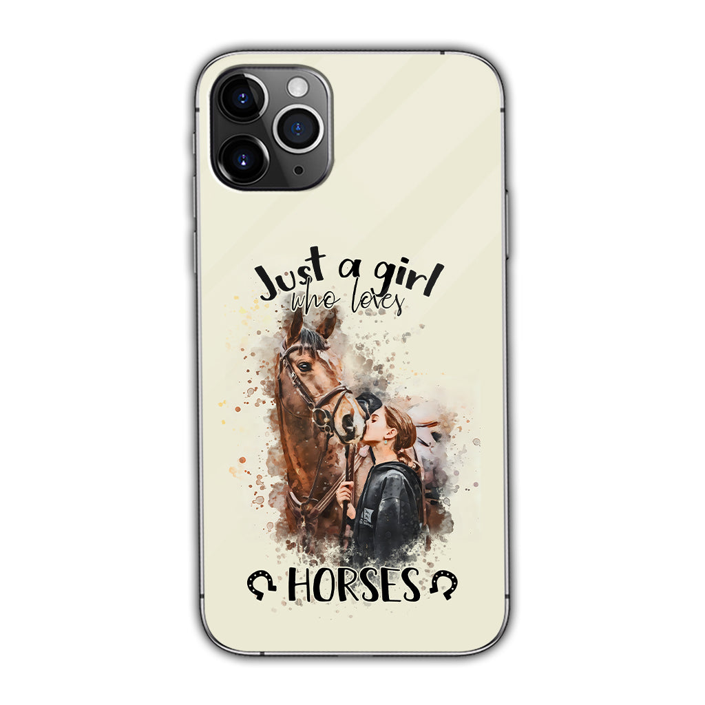 Une fille qui aime les chevaux - Coque de téléphone personnalisée avec motif cheval