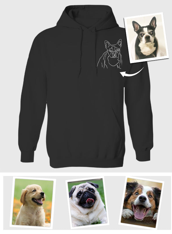 Custom Line Art - Personalized Dog Embroidered Hoodie