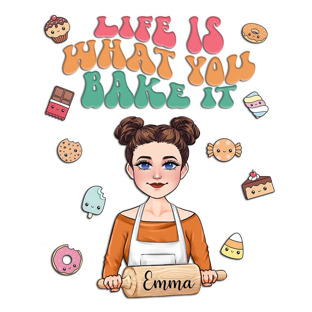 La vie est ce que vous en faites - Cadeau de pâtisserie pour maman, épouse, elle - Autocollant personnalisé découpé