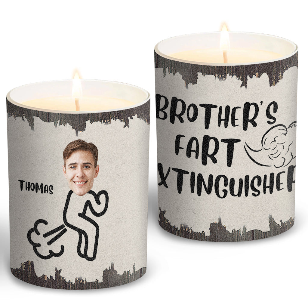 Fart Extinguisher - Gift for dad, grandma, grandpa, mom, uncle, aunt, son, daughter, brother, sister, granddaughter, grandson, husband, wife, boyfriend, girlfriend, friend - Personalized Candle With Wooden Lid