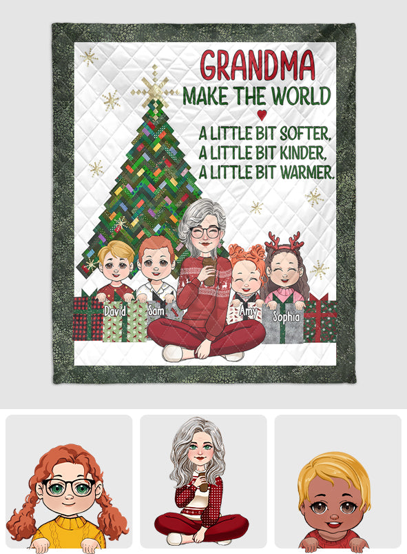 Un peu plus chaud - Cadeau pour grand-mère - Couverture personnalisée