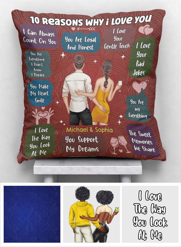 10 Reasons I Love You - Personalized Couple Throw Pillow