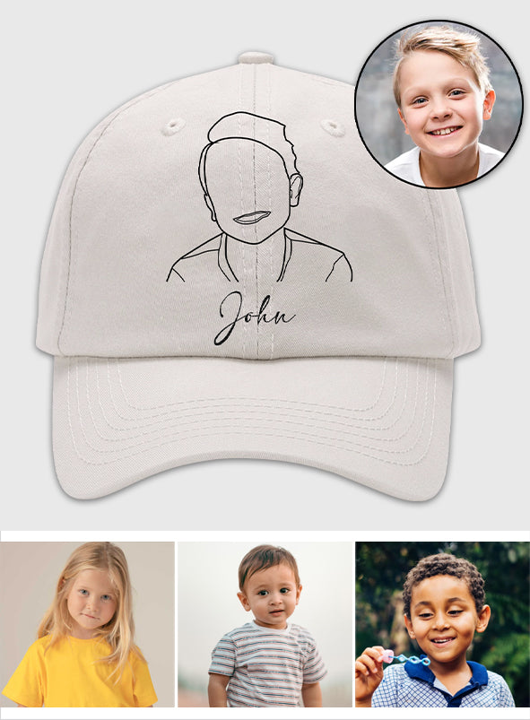 Casquette classique brodée personnalisée pour enfant avec photo -