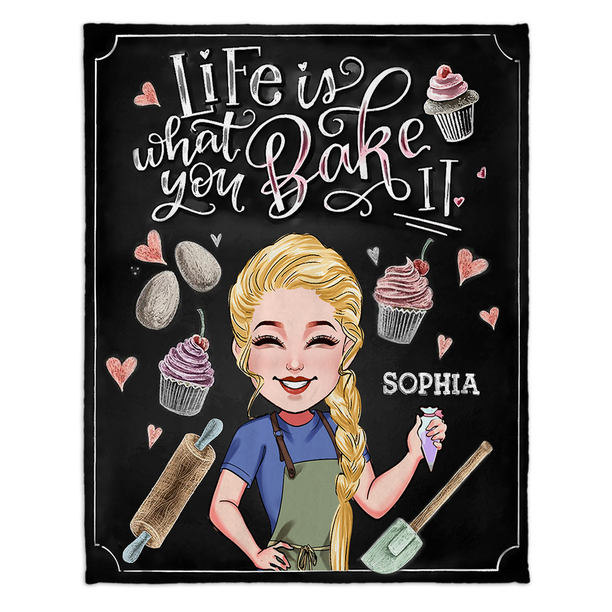 Life Is What You Bake It - Personalized Baking Blanket