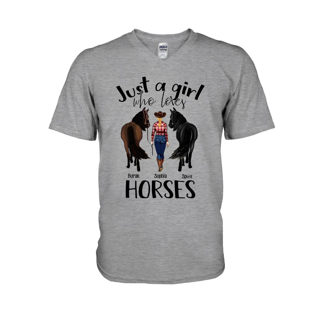 Juste une fille qui aime les chevaux - T-shirt et sweat à capuche personnalisés avec motif cheval
