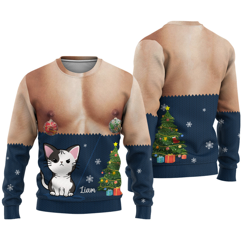 Joyeux Noël - Pull moche personnalisé pour chat