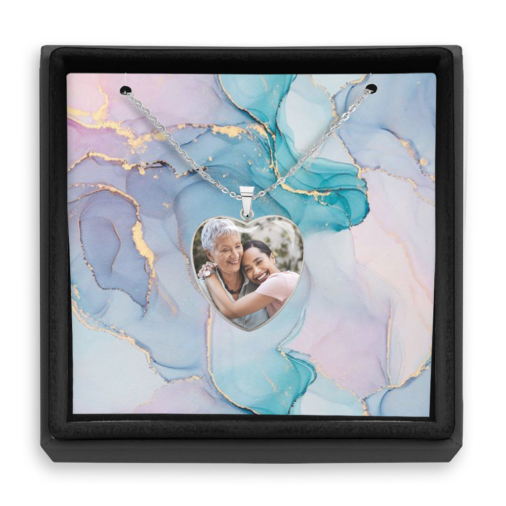 Merci maman - Cadeau pour maman, grand-mère, épouse, petite amie, fille - Collier pendentif cœur personnalisé