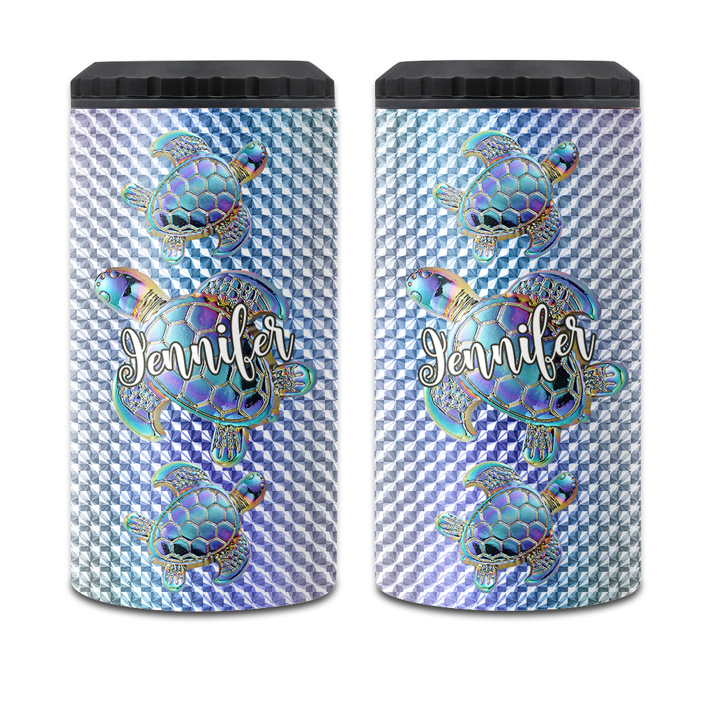 Salty Lil Beach - Refroidisseur de canettes personnalisé en forme de tortue