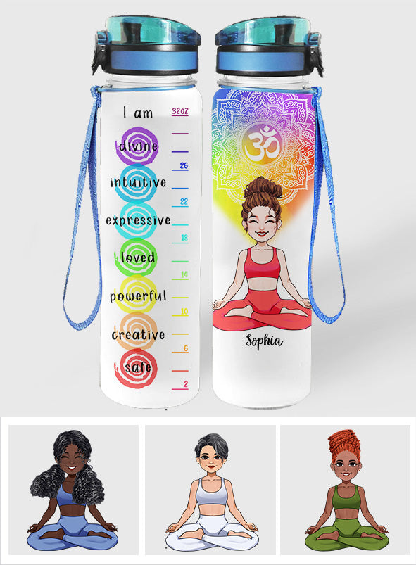 Gourde Love Yoga - Gourde personnalisée avec suivi de l'hydratation pour la pratique du yoga