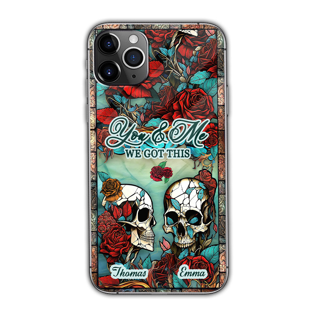 Couple de crânes - Cadeau crâne pour mari, femme, petit ami, petite amie - Coque de téléphone personnalisée