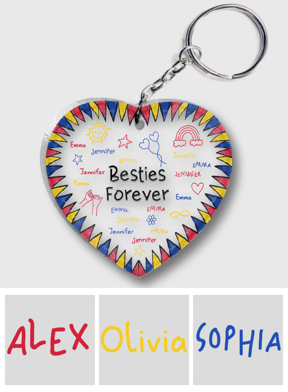 Meilleures amies pour toujours - Cadeau pour une amie - Porte-clés transparent personnalisé
