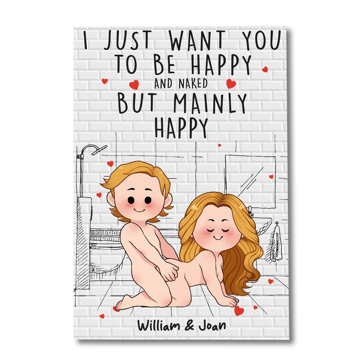 Économisez l'eau en prenant une douche ensemble - Toile et affiche personnalisées pour couples