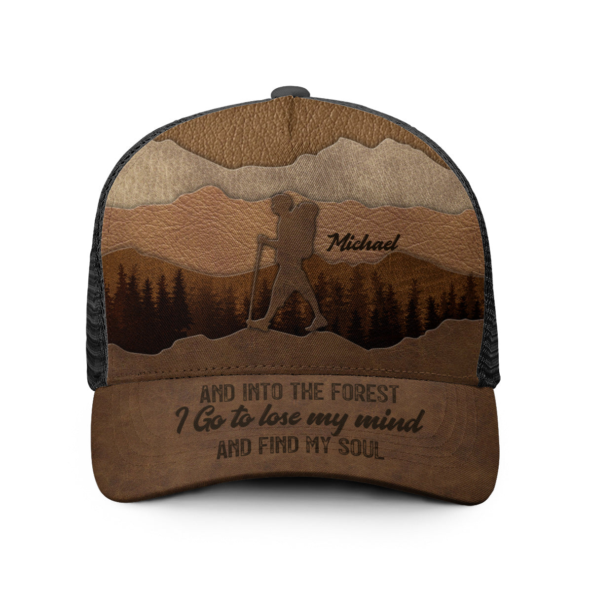 Et je m'enfonce dans la forêt - Casquette de camionneur de randonnée personnalisée