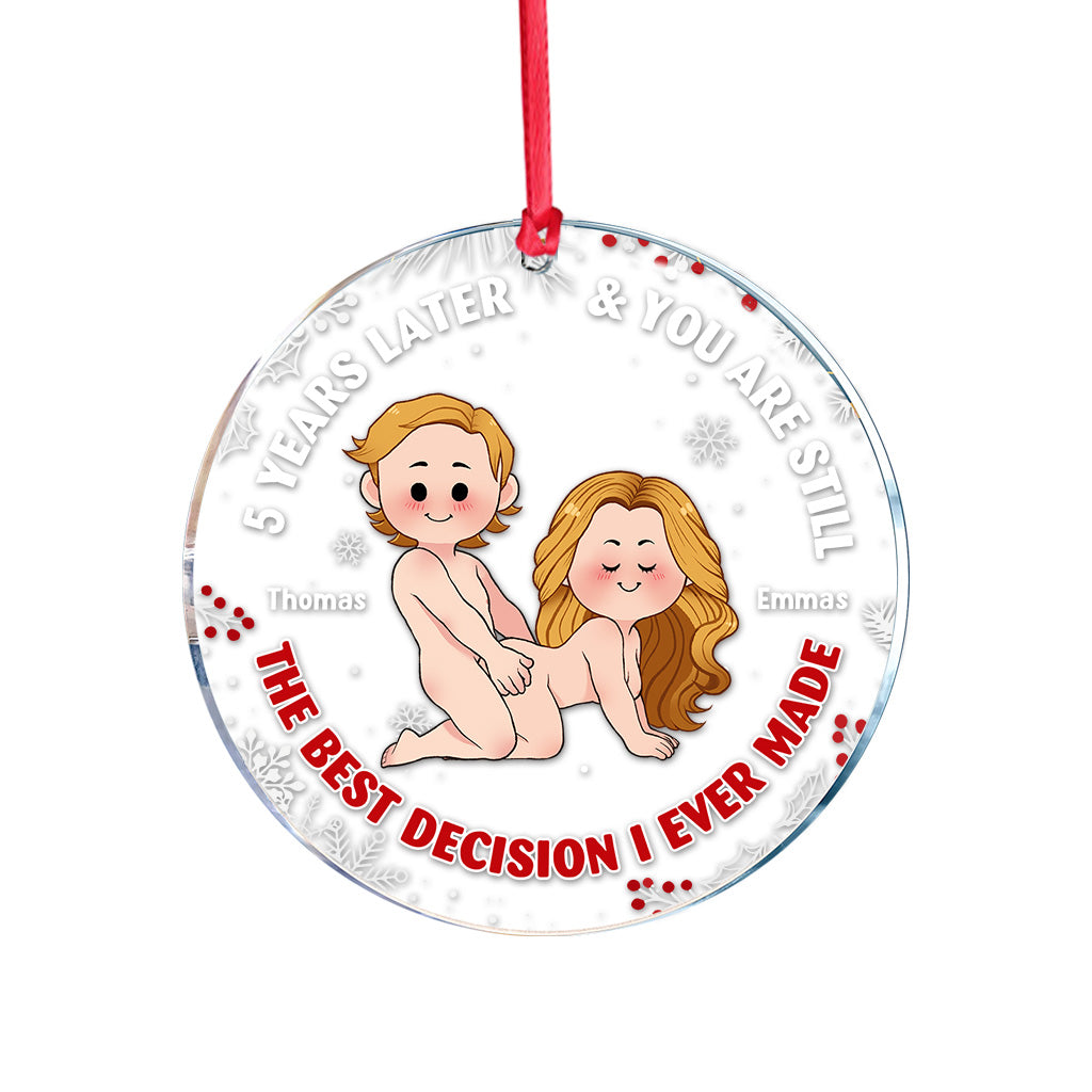 The Best Decision - Personalized Couple Transparent Ornament