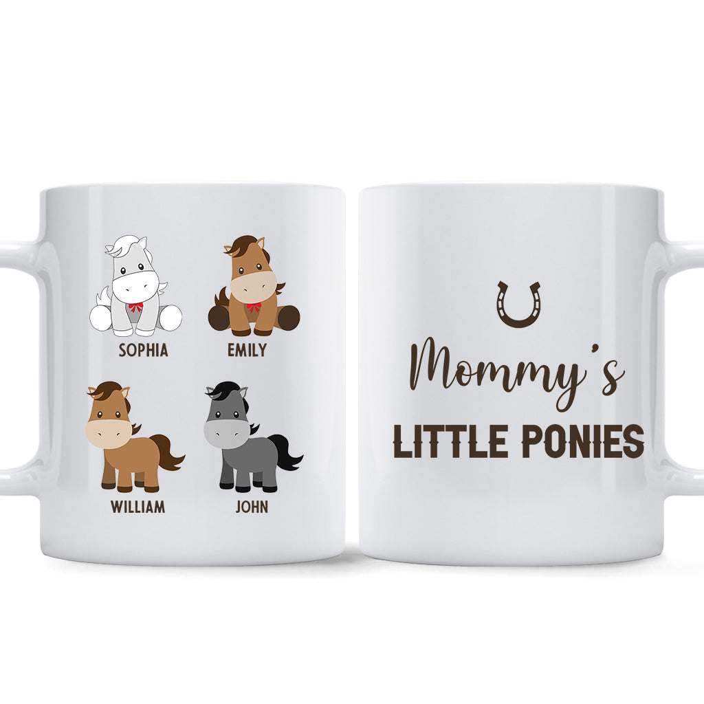 Les Petits Poneys de Papa - Cadeau sur le thème des chevaux pour papa, grand-père, mari, lui - Mug personnalisé