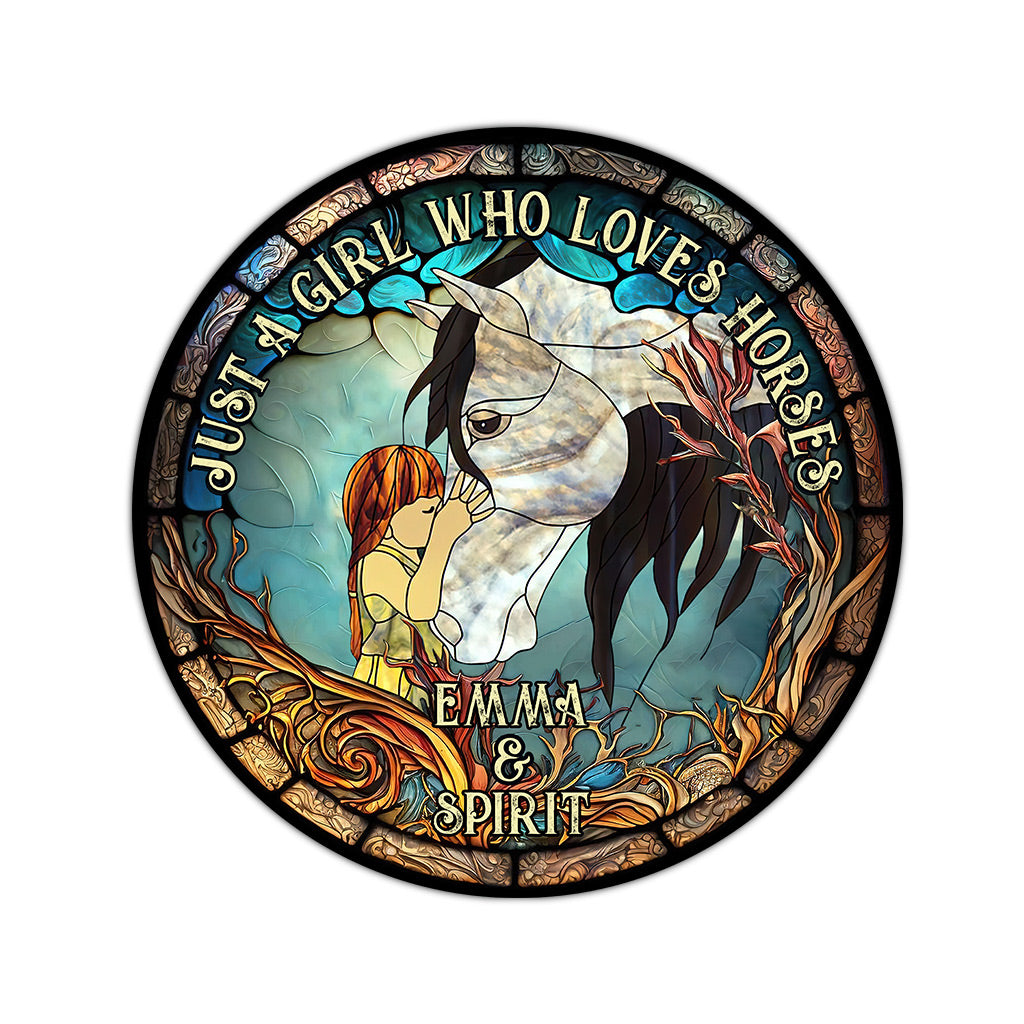 Just A Girl Who Loves Horses - Personalized Horse Round Rug