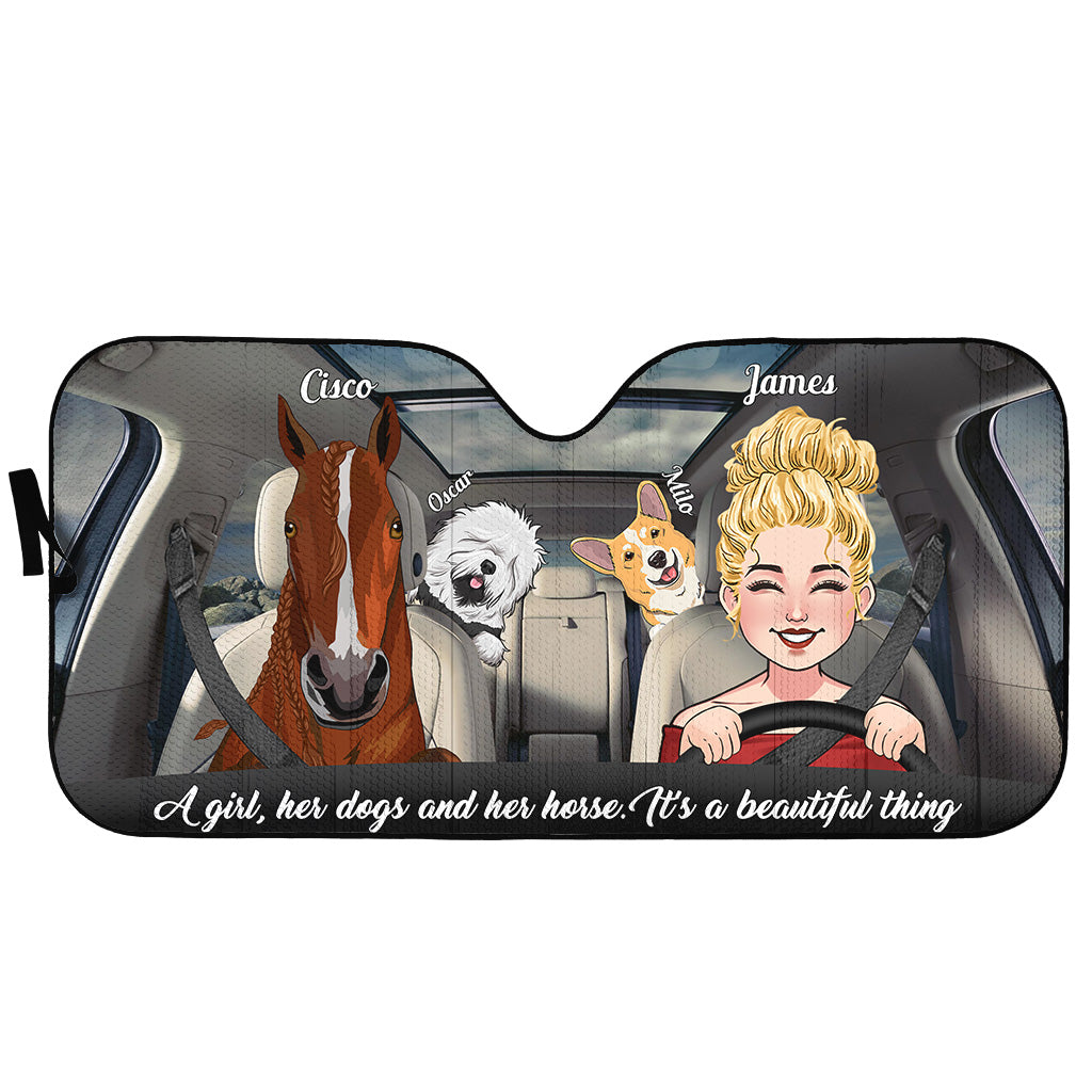 Quelle belle chose ! Pare-soleil personnalisé pour voiture à motif de cheval