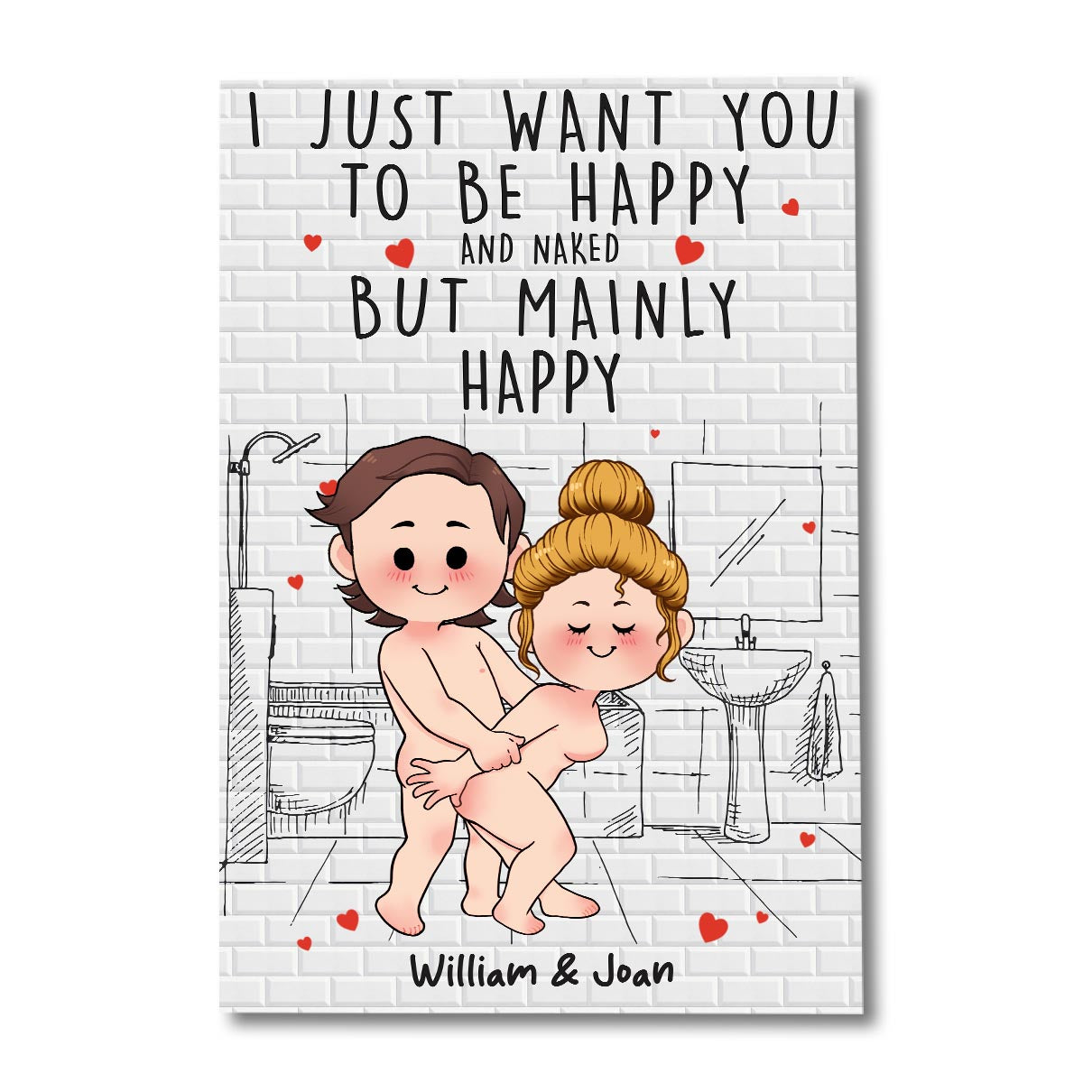 Économisez l'eau en prenant une douche ensemble - Toile et affiche personnalisées pour couples