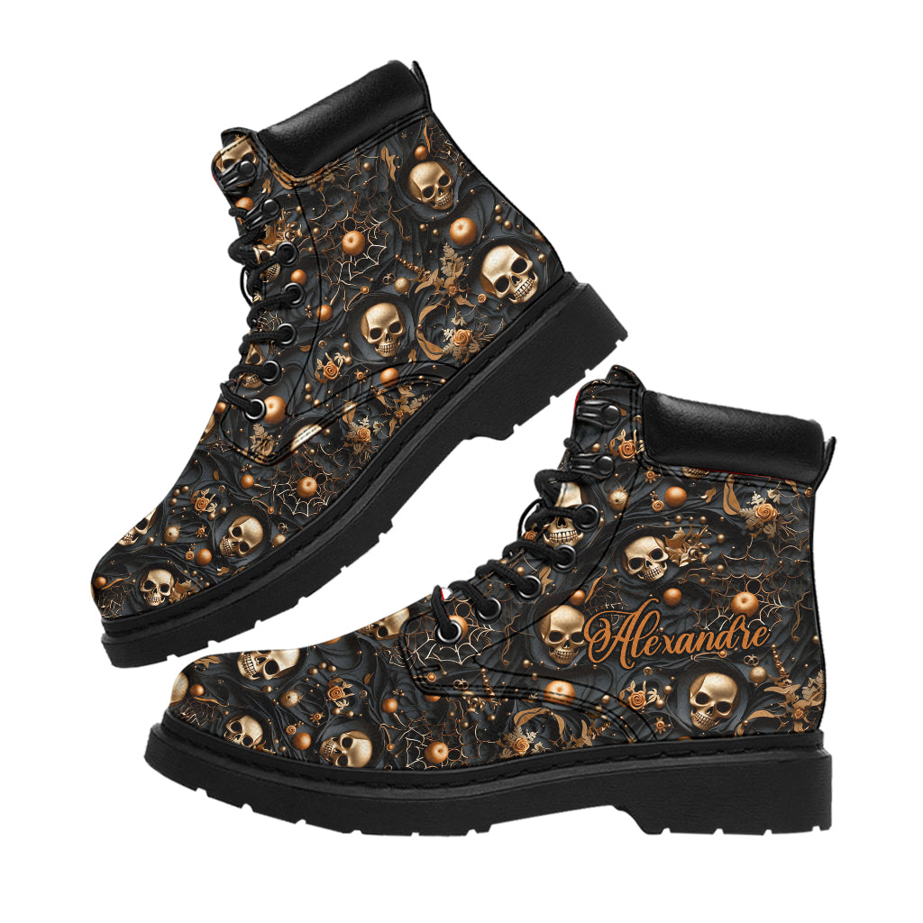 Gold Skull - Personalized Skull All Season Boots