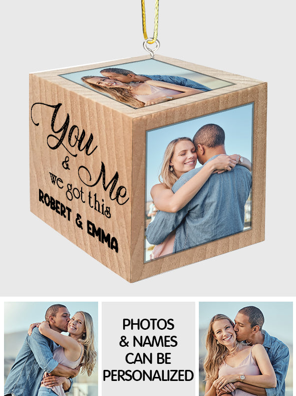 Ornement en forme de bloc « Toi et moi, on gère » - cadeau pour petite amie, petit ami, mari, femme - Ornement en forme de bloc personnalisé