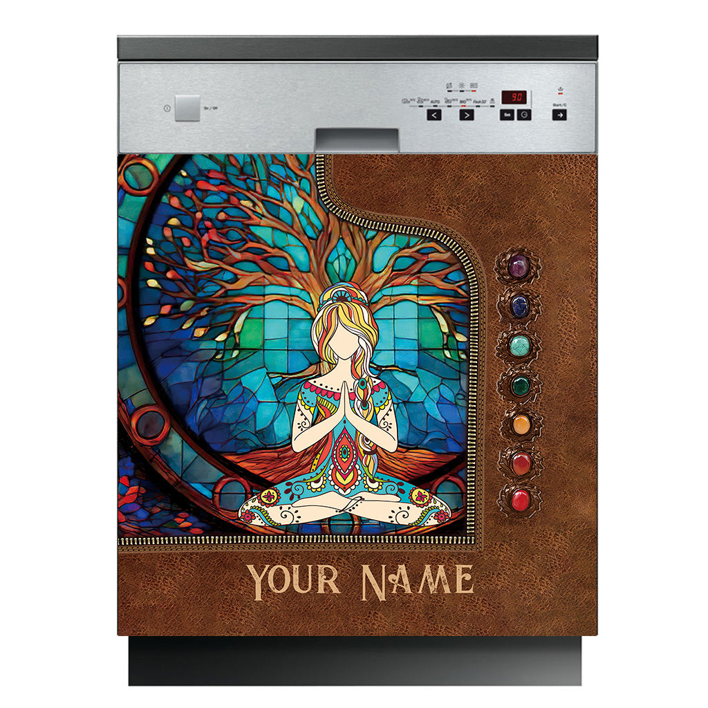 Namaste Green - Personalized Yoga Dishwasher Cover