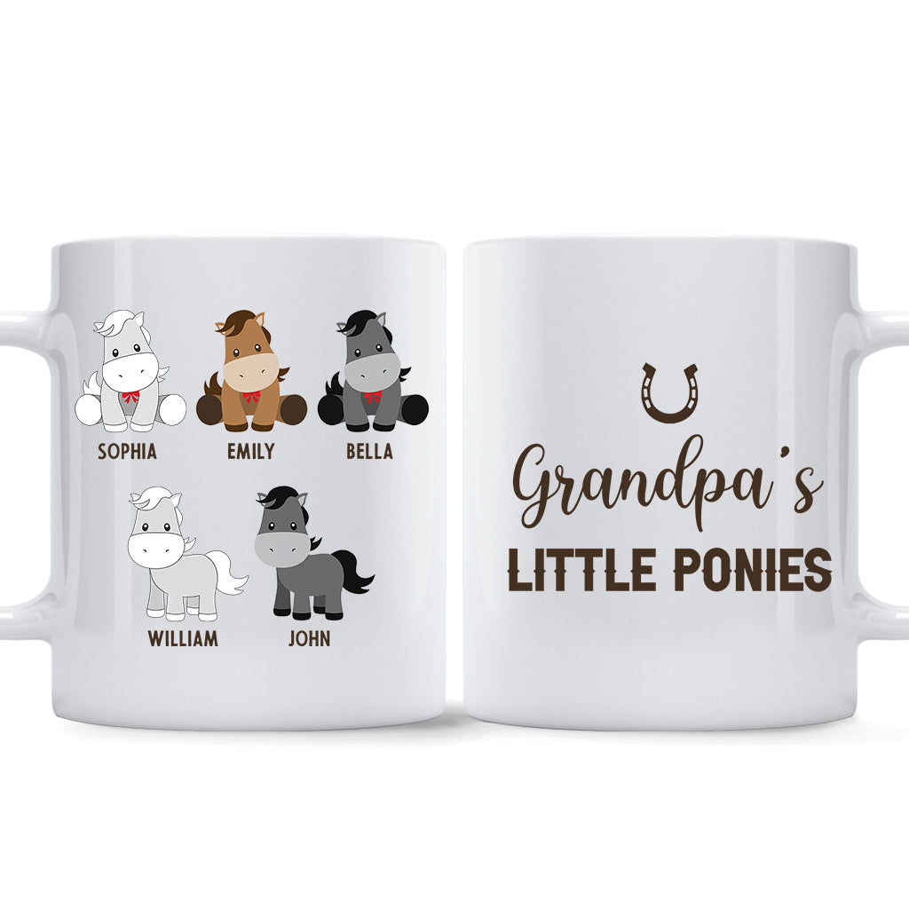 Les Petits Poneys de Papa - Cadeau sur le thème des chevaux pour papa, grand-père, mari, lui - Mug personnalisé