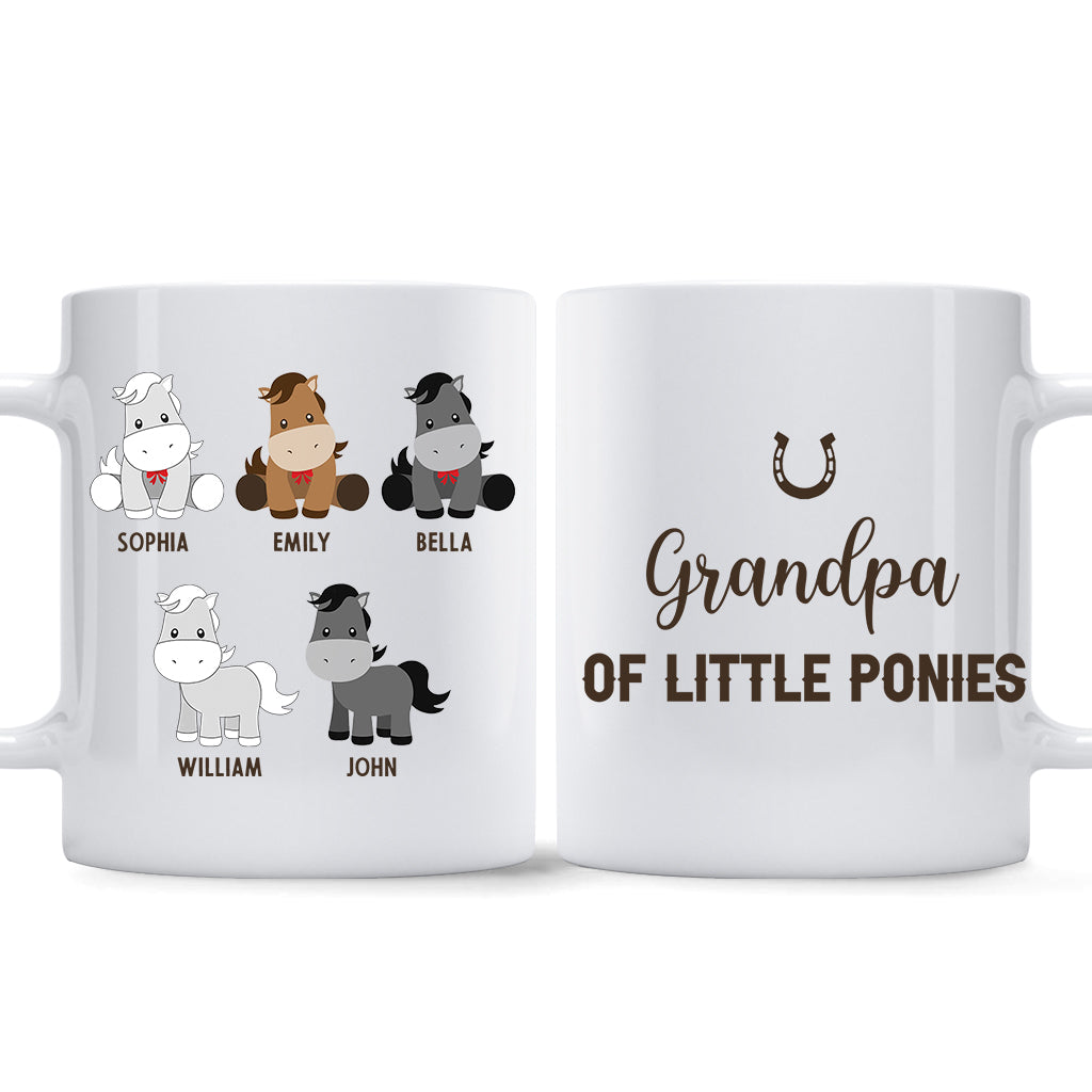 Les Petits Poneys de Papa - Cadeau sur le thème des chevaux pour papa, grand-père, mari, lui - Mug personnalisé