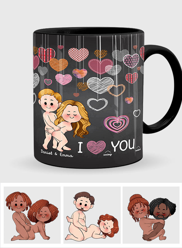 J'adore te voir nu(e) - Mug personnalisé pour couple