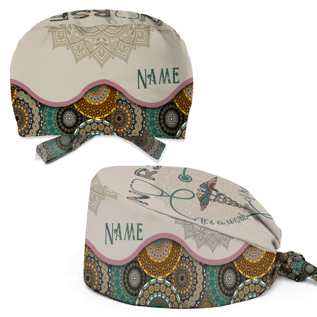 Un geste de cœur - Bonnet de bloc opératoire personnalisé pour infirmière