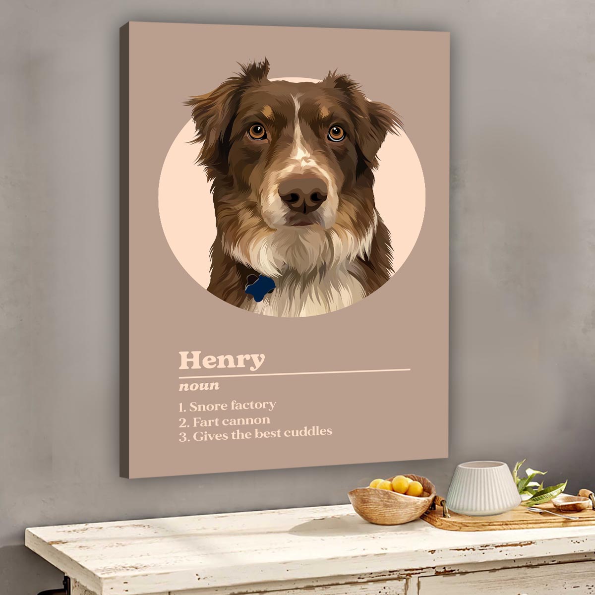 Définition du portrait d'animal de compagnie - Toile et affiche personnalisées pour chien