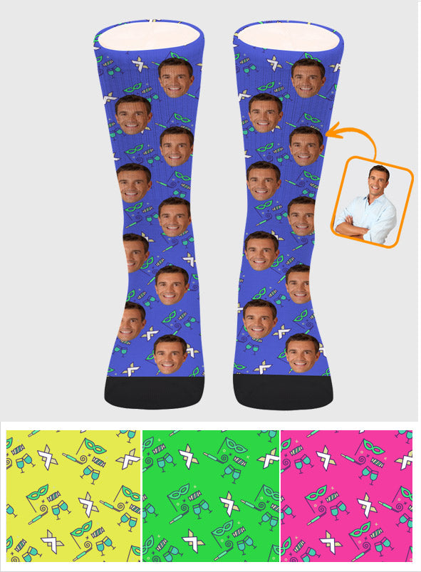 Chaussettes personnalisées pour oncle - Motifs de fête personnalisés