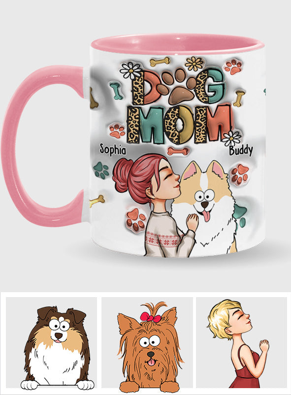 Mug gonflable personnalisé « Maman de chien, maman de chat » - Cadeau idéal pour les amoureux des chiens et des chats